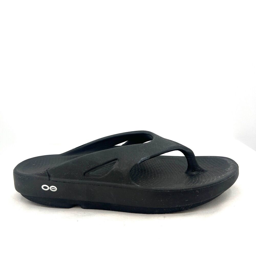 OOFOS OOriginal Black Recovery Sandals Thong Flip Flops M7 W9 EU 40 Unisex